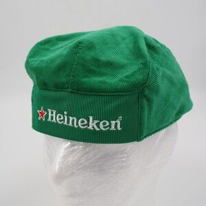 Heineken Flat Cap Mens OSFM Green Corduroy‎ Shamrock Newsboy Ivy Hat